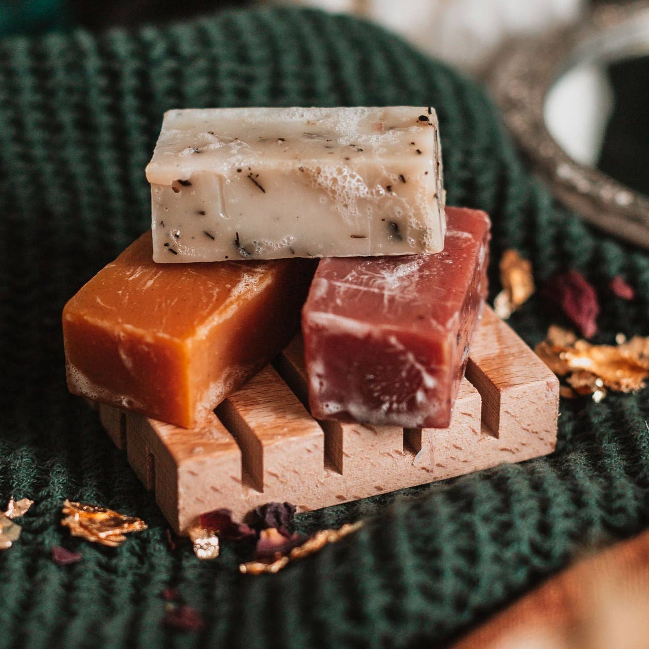 Handmade wooden soap dish